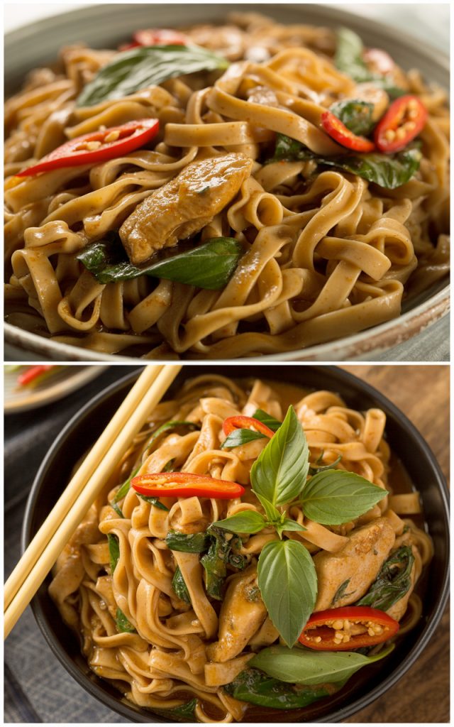 two pictures with noodles and vegetables in them, one is cooked and the other has stir fry