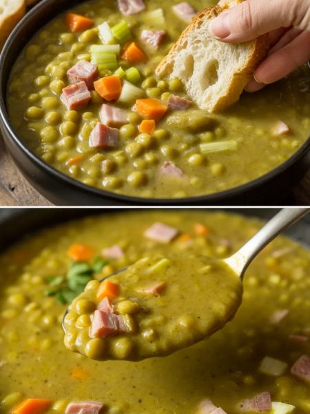 the best split pea soup with ham and vegetables