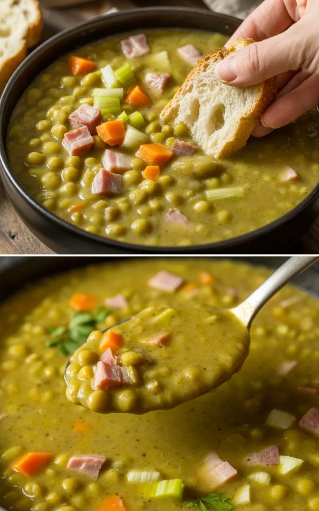 the best split pea soup with ham and vegetables