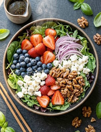 Best Easter Salad with Strawberries Blueberries and Feta