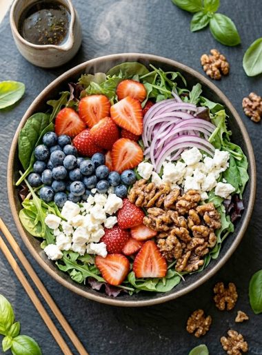 Best Easter Salad with Strawberries Blueberries and Feta